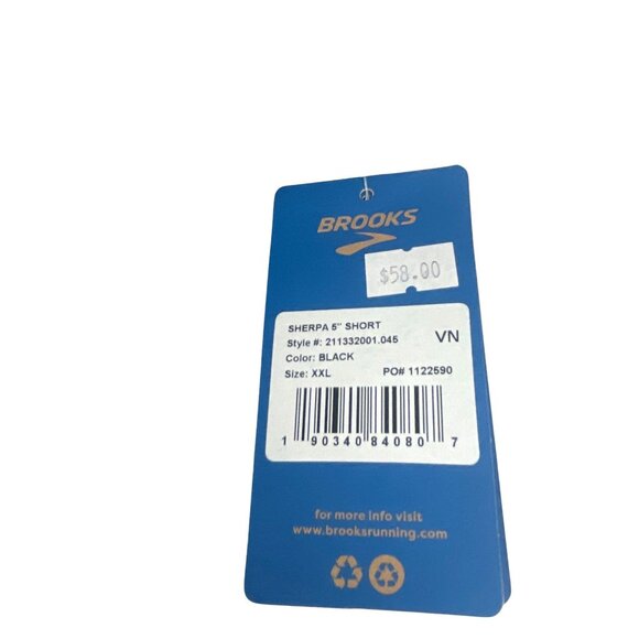 Brooks NWT Mens Sherpa 5" Running Shorts XXL Black Pockets Pull On Athleisure - Picture 2 of 8